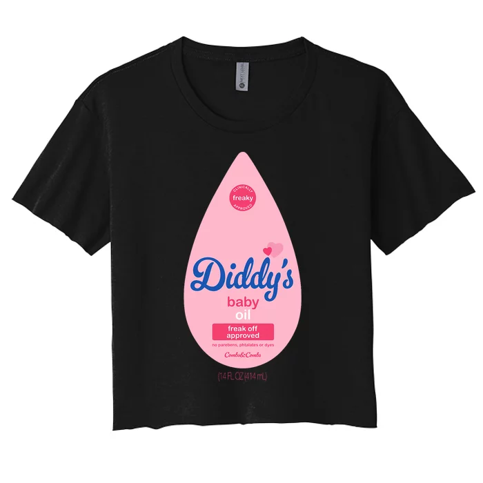 Baby Oil Costume Funny Bottle For Halloween Women's Crop Top Tee