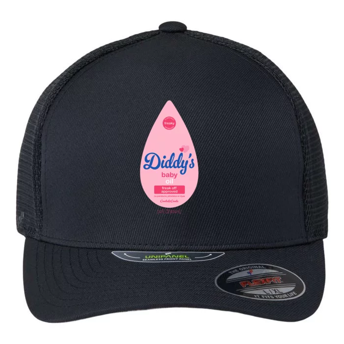 Baby Oil Costume Funny Bottle For Halloween Flexfit Unipanel Trucker Cap