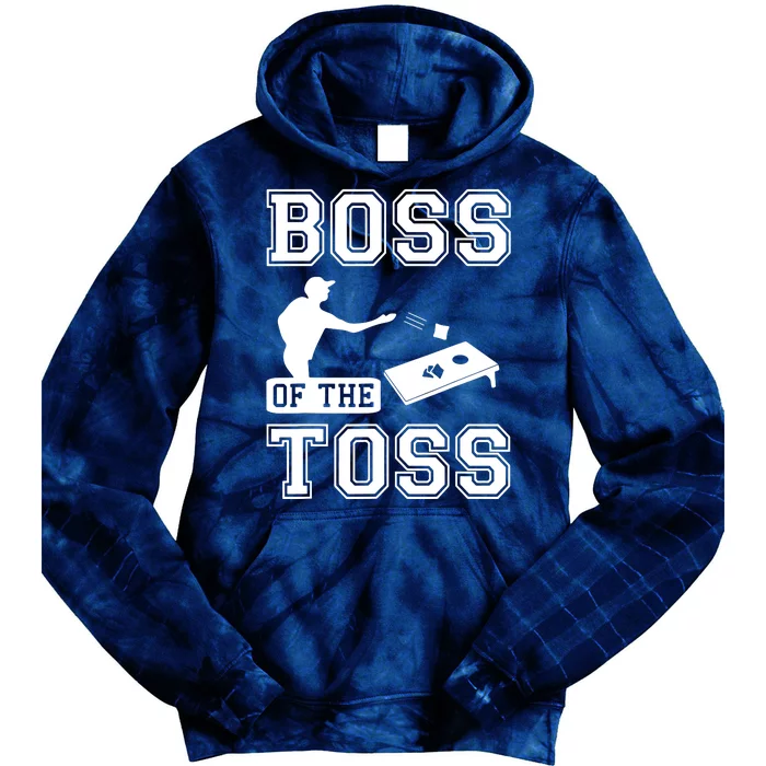 Boss Of Cornhole Game Tie Dye Hoodie