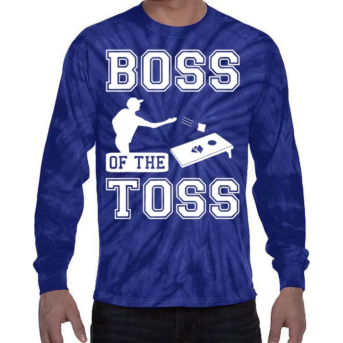 Boss Of Cornhole Game Tie-Dye Long Sleeve Shirt