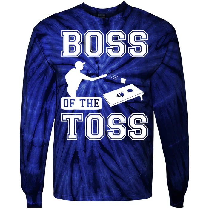 Boss Of Cornhole Game Tie-Dye Long Sleeve Shirt