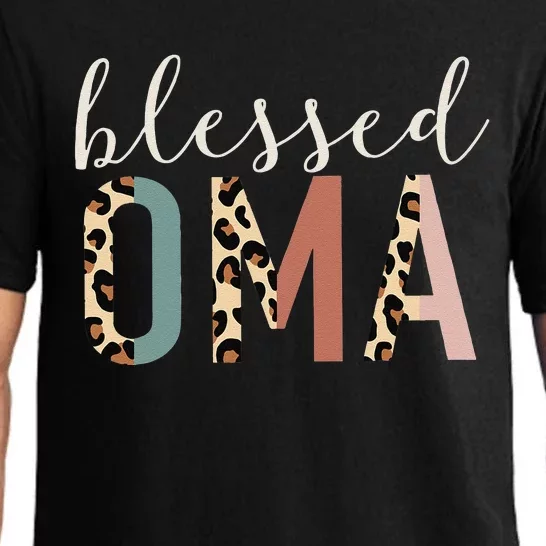 Blessed Oma Cute Leopard Print Pajama Set