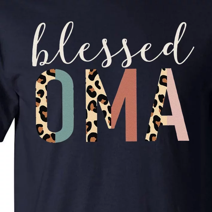 Blessed Oma Cute Leopard Print Tall T-Shirt