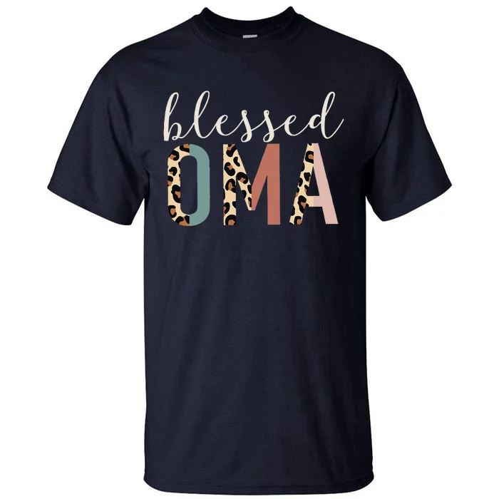 Blessed Oma Cute Leopard Print Tall T-Shirt