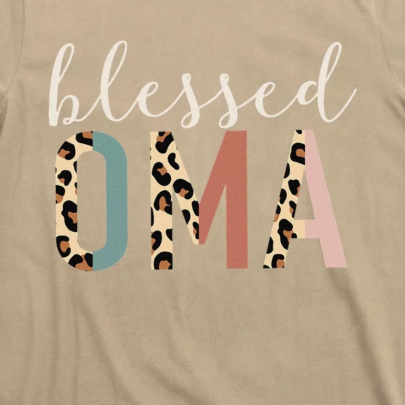 Blessed Oma Cute Leopard Print T-Shirt