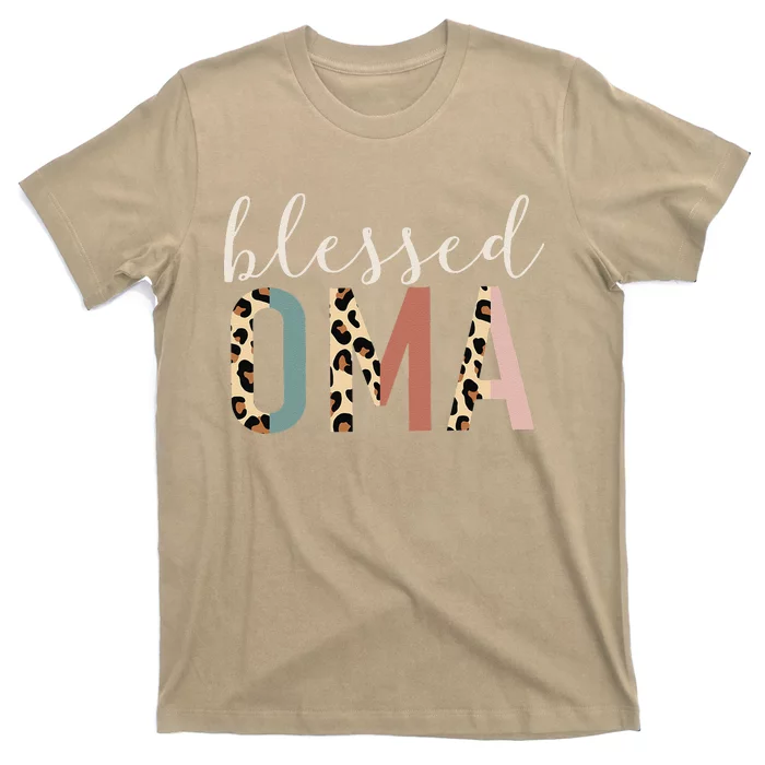 Blessed Oma Cute Leopard Print T-Shirt