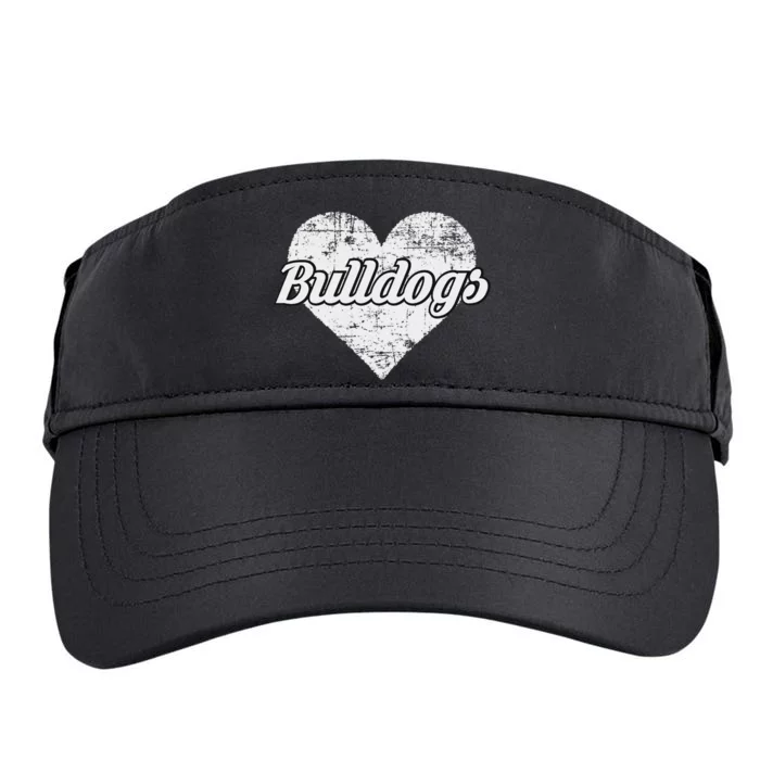 Bulldogs Over Distressed Heart Lawrence County Adult Drive Performance Visor