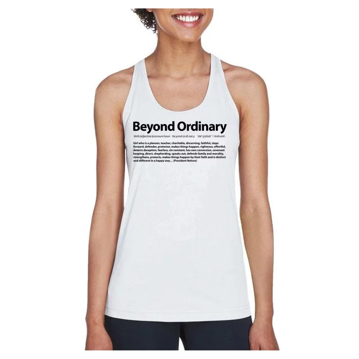 Beyond Ordinary Definition Women's Racerback Tank