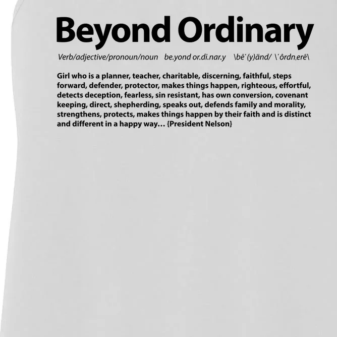 Beyond Ordinary Definition Women's Racerback Tank