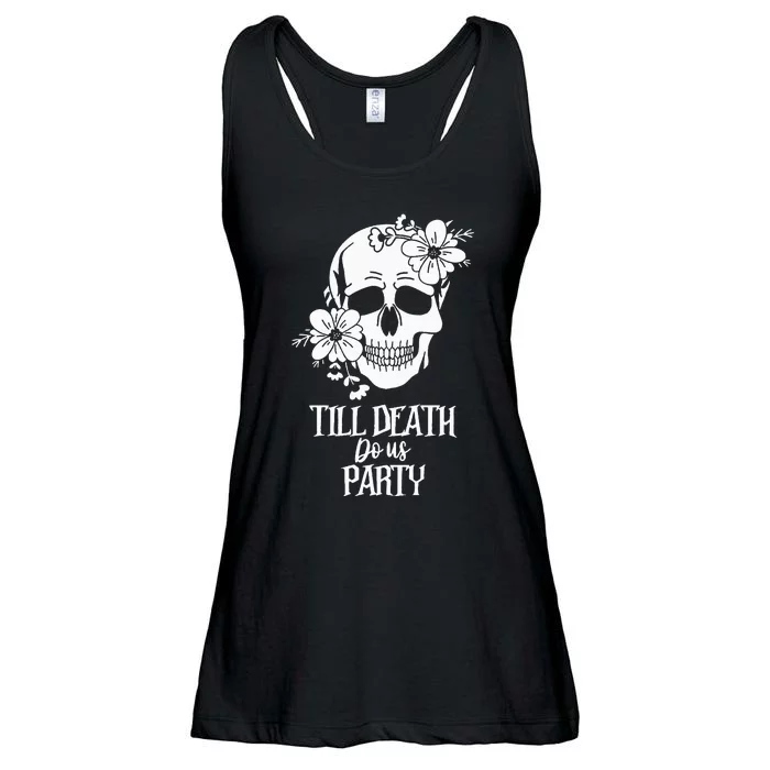 Bride or Die Skull Halloween Gothic Style Bachelorette Party Ladies Essential Flowy Tank