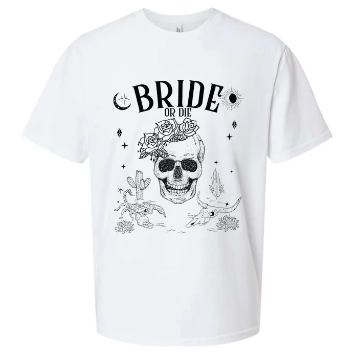 Bride Or Die Till Death Do Us Party Gothic Bachelorette Gift Sueded Cloud Jersey T-Shirt