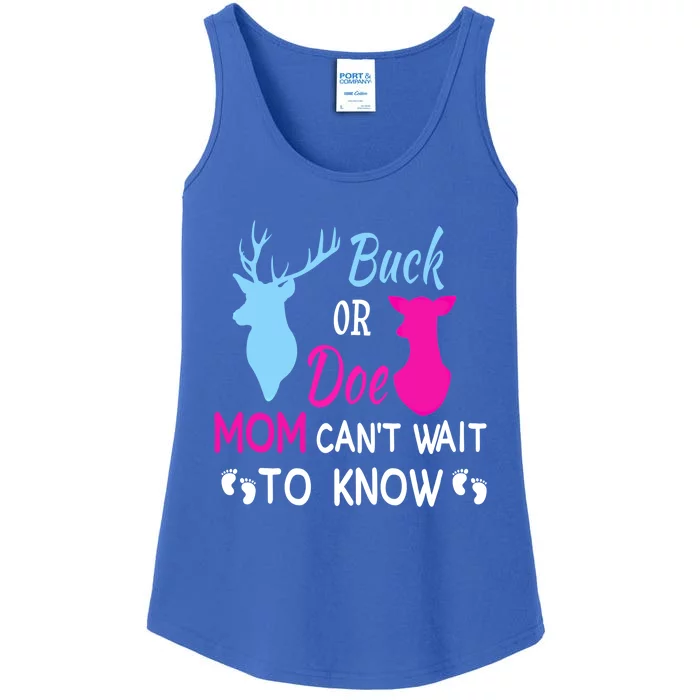 Buck Or Doe Mom Can't Wait To Know Funny Pregnancy Reveal Funny Gift Ladies Essential Tank