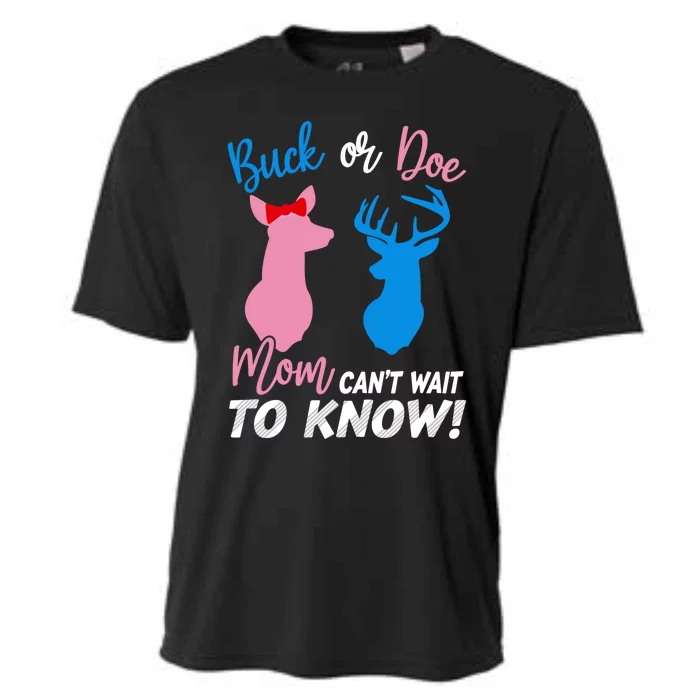 Buck Or Doe Mom Can't Wait To Know Gender Reveal Cool Gift Cooling Performance Crew T-Shirt