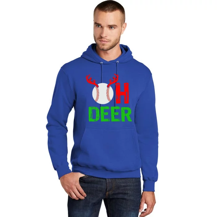 Baseball Oh Deer Gift Funny Christmas Reindeer Top Tall Hoodie