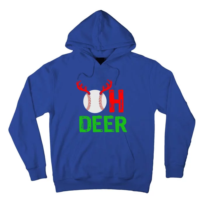 Baseball Oh Deer Gift Funny Christmas Reindeer Top Tall Hoodie