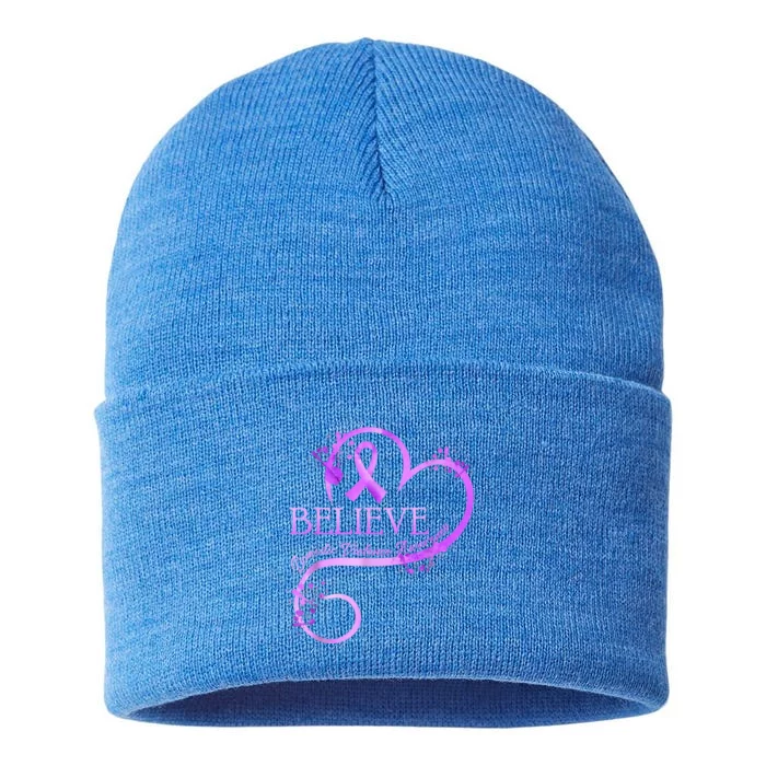 Believe October Domestic Violence Awareness Month Women Sustainable Knit Beanie