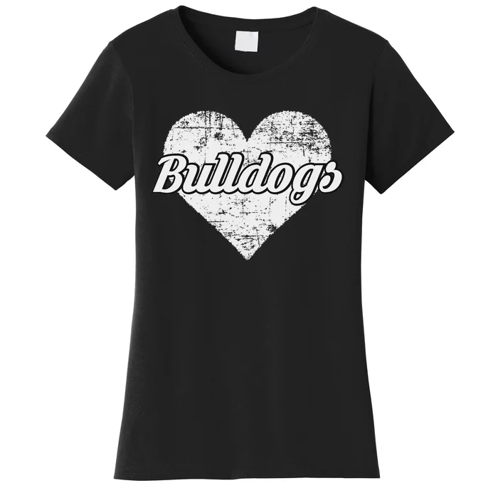 Bulldogs Over Distressed Heart Lawrence County Women's T-Shirt