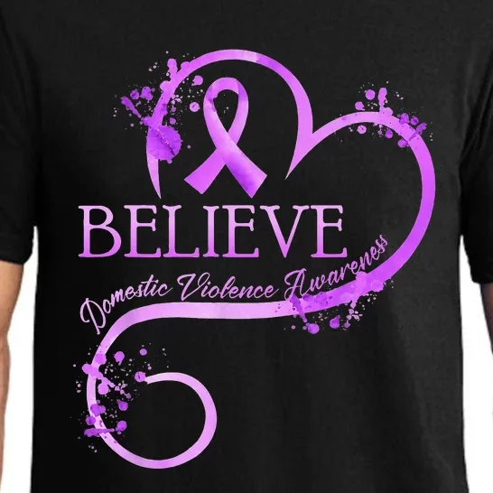 Believe October Domestic Violence Awareness Wear Pink Women Pajama Set