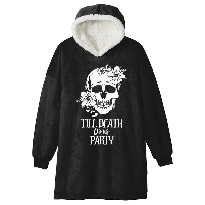 Bride Or Die Skull Halloween Gothic Style Bachelorette Party Hooded Wearable Blanket