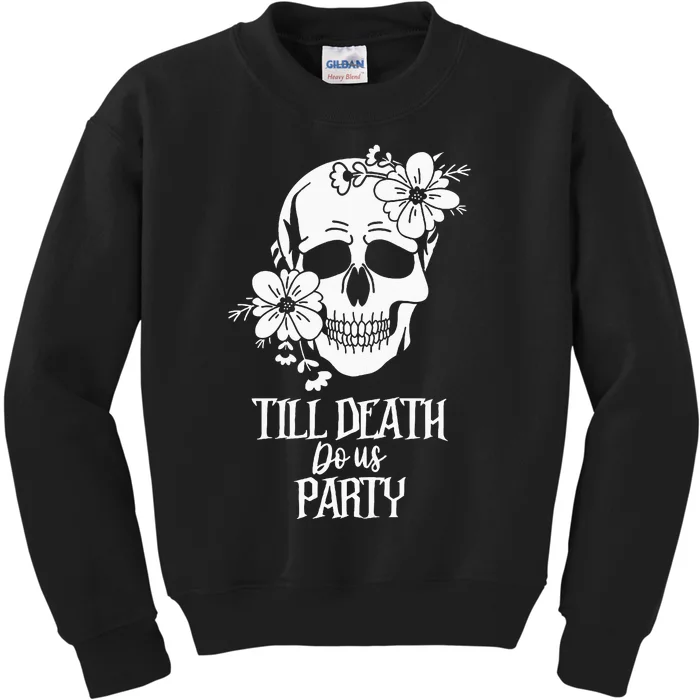 Bride Or Die Skull Halloween Gothic Style Bachelorette Party Kids Sweatshirt