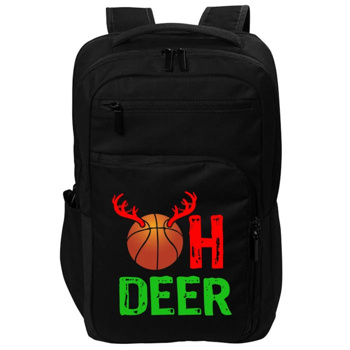 Basketball Oh Deer Great Gift Funny Christmas Reindeer Top Impact Tech Backpack