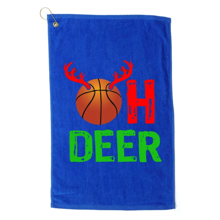 Basketball Oh Deer Great Gift Funny Christmas Reindeer Top Platinum Collection Golf Towel