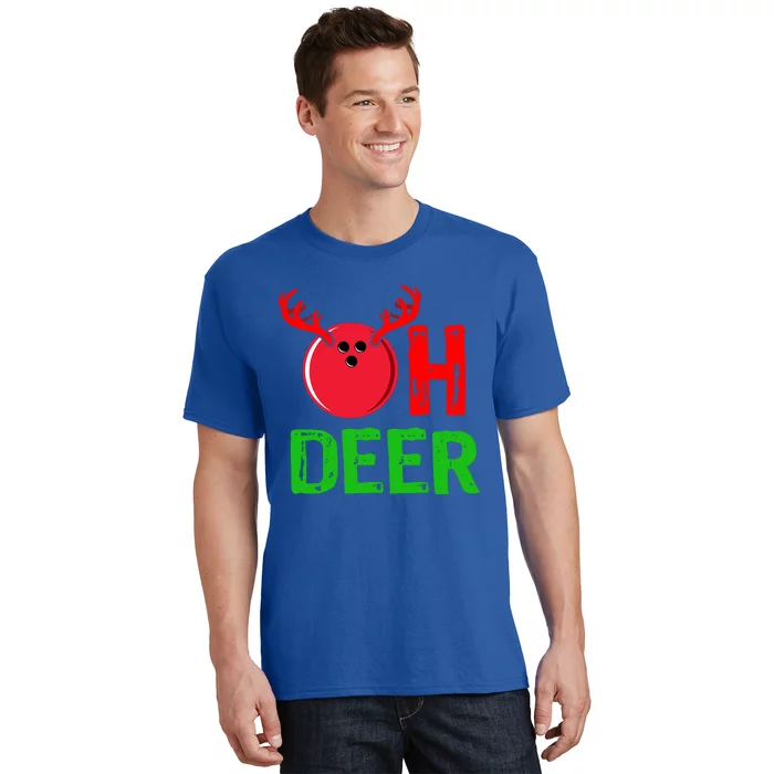 Bowling Oh Deer Gift Funny Christmas Reindeer T-Shirt