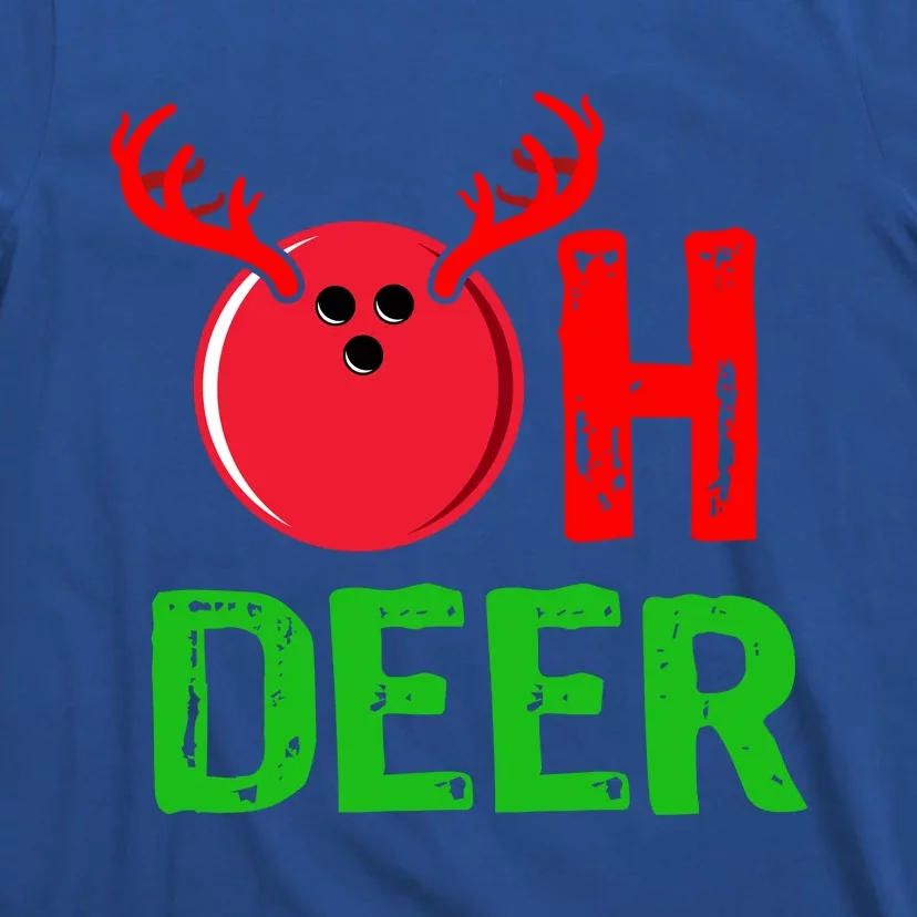 Bowling Oh Deer Gift Funny Christmas Reindeer T-Shirt