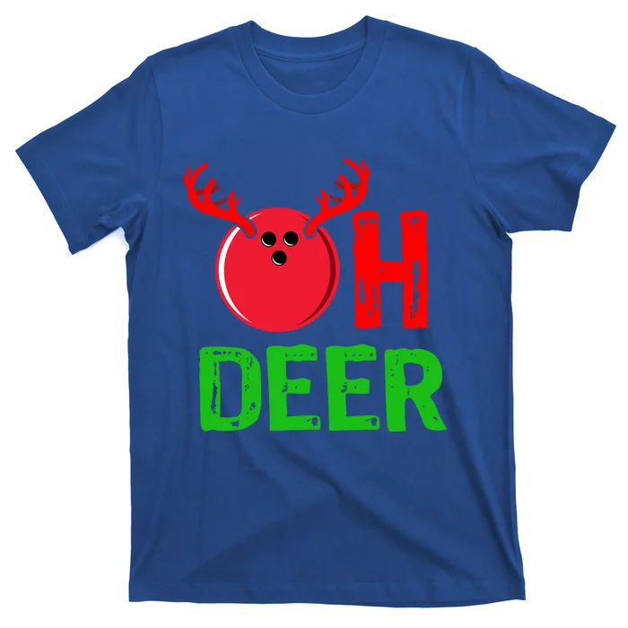 Bowling Oh Deer Gift Funny Christmas Reindeer T-Shirt