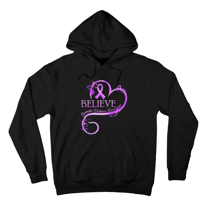 Believe October Domestic Violence Awareness Wear Pink Hoodie