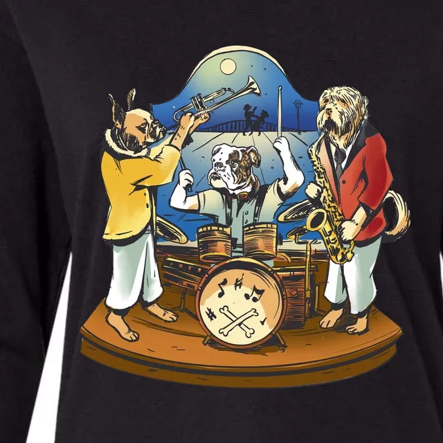 Band Of Dog Musicians Womens Cotton Relaxed Long Sleeve T-Shirt