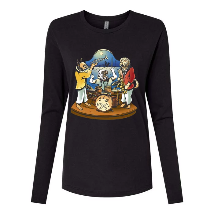 Band Of Dog Musicians Womens Cotton Relaxed Long Sleeve T-Shirt