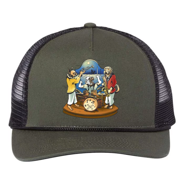 Band Of Dog Musicians Retro Rope Trucker Hat Cap