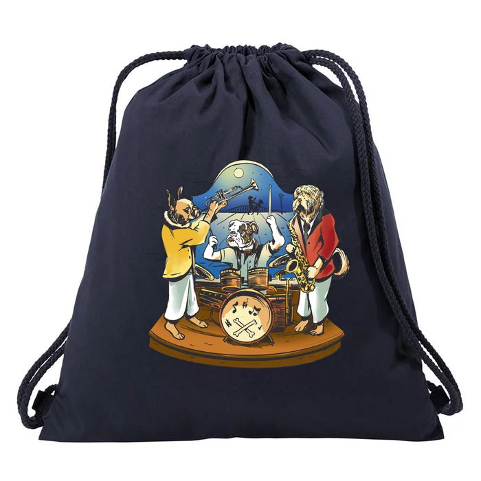 Band Of Dog Musicians Drawstring Bag