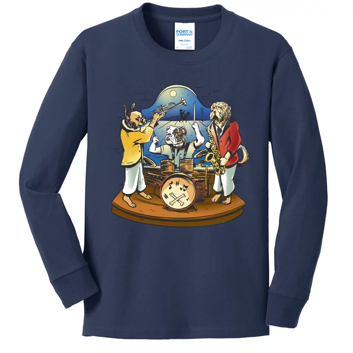 Band Of Dog Musicians Kids Long Sleeve Shirt