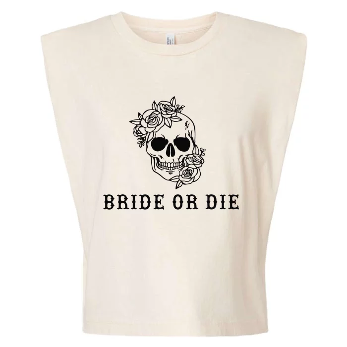 Bride Or Die Skull Halloween Themed Bachelorette Party Gift Garment-Dyed Women's Muscle Tee