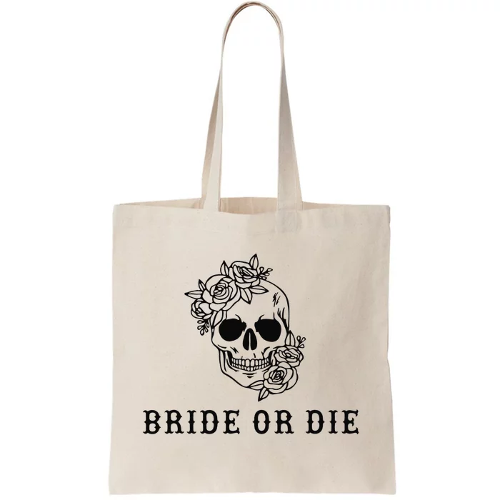 Bride Or Die Skull Halloween Themed Bachelorette Party Gift Tote Bag