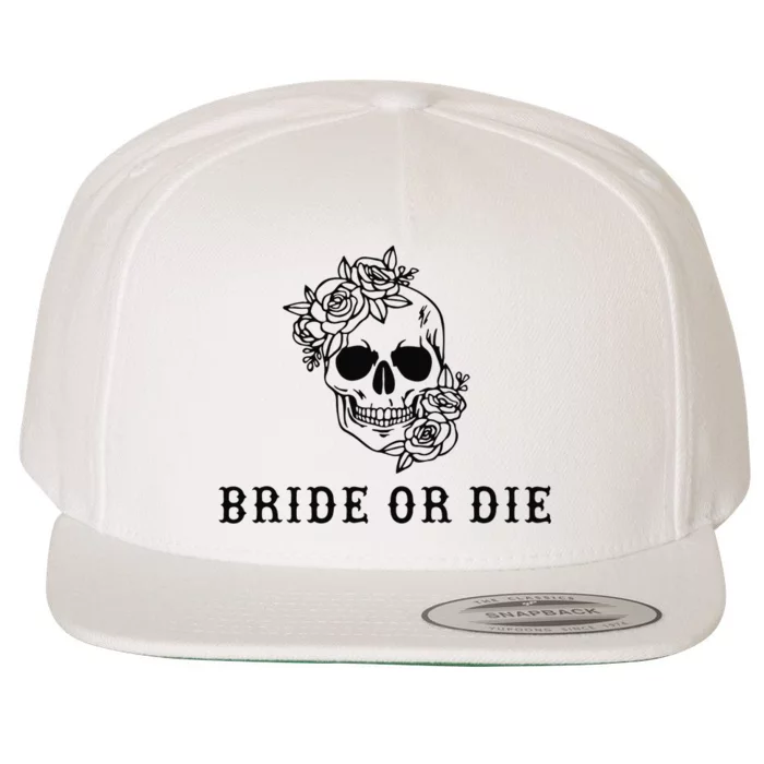 Bride Or Die Skull Halloween Themed Bachelorette Party Gift Wool Snapback Cap