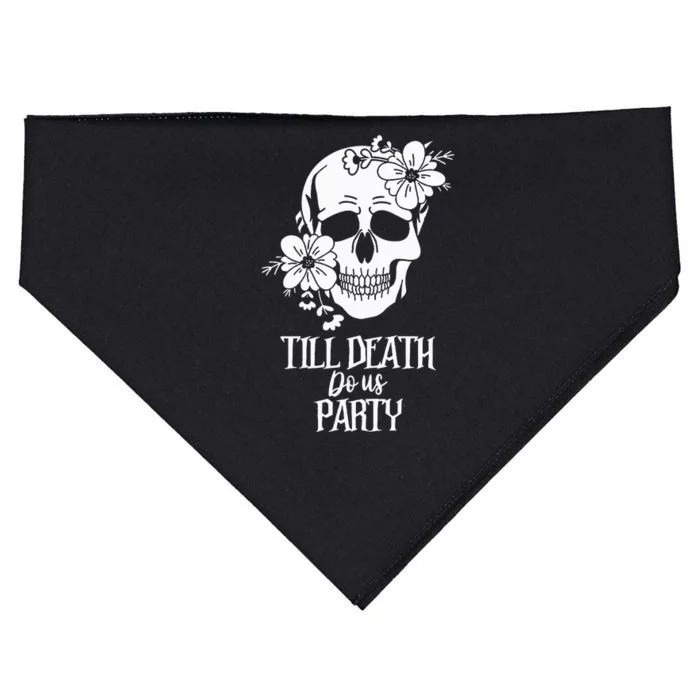 Bride or Die Skull Halloween Gothic Style Bachelorette Party USA-Made Doggie Bandana