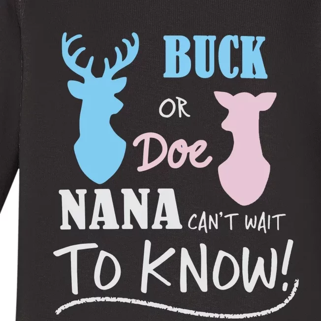 Buck Or Doe Gender Reveal Party Baby Long Sleeve Bodysuit