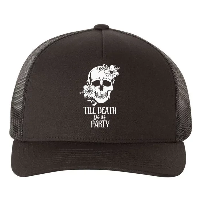 Bride Or Die Skull Halloween Gothic Style Bachelorette Party Yupoong Adult 5-Panel Trucker Hat