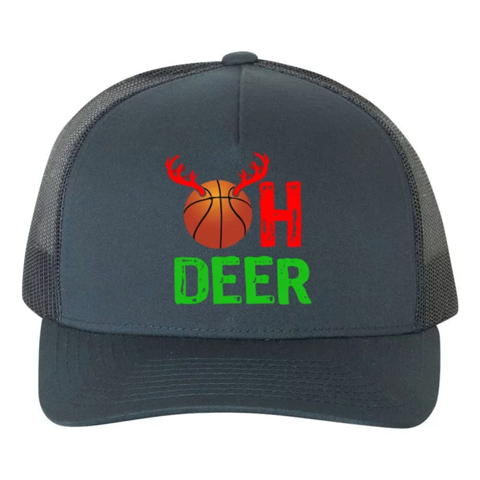 Basketball Oh Deer Great Gift Funny Christmas Reindeer Top Yupoong Adult 5-Panel Trucker Hat