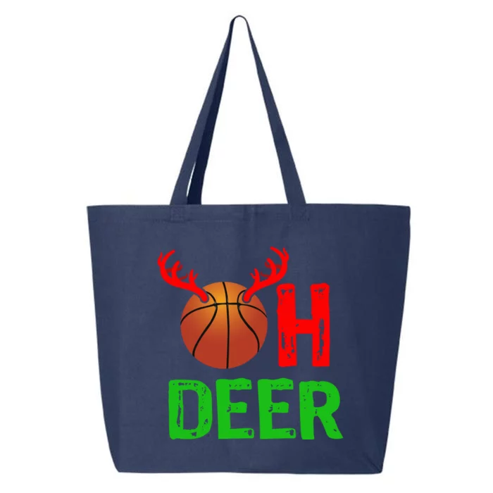 Basketball Oh Deer Great Gift Funny Christmas Reindeer Top 25L Jumbo Tote