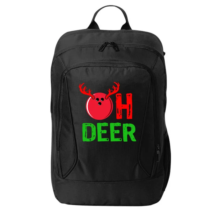 Bowling Oh Deer Gift Funny Christmas Reindeer City Backpack