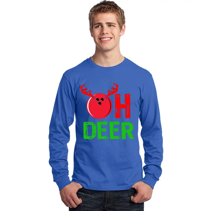 Bowling Oh Deer Gift Funny Christmas Reindeer Tall Long Sleeve T-Shirt