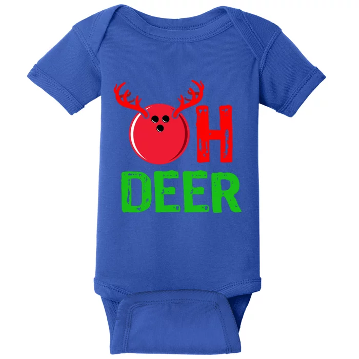 Bowling Oh Deer Gift Funny Christmas Reindeer Baby Bodysuit