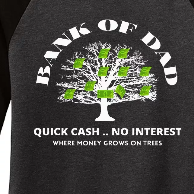 Bank Of Dad.Where Money Grows On Trees Women's Tri-Blend 3/4-Sleeve Raglan Shirt