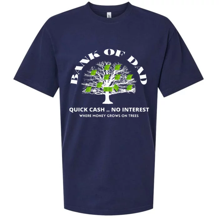 Bank Of Dad.Where Money Grows On Trees Sueded Cloud Jersey T-Shirt