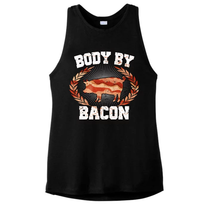 Body By Bacon Ladies Tri-Blend Wicking Tank