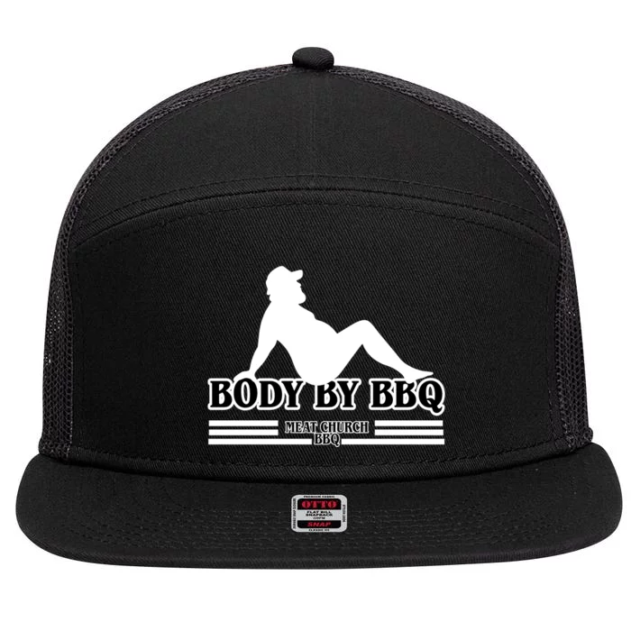 Body By BBQ Vintage Meat Church 7 Panel Mesh Trucker Snapback Hat